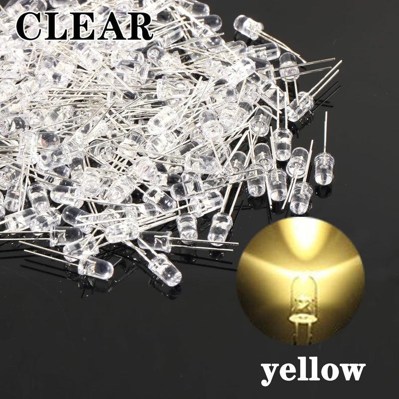 Juasky 150pcs 5mm LED Diode Lights,Clear LED Light Emitting Diodes for Science Experiment DIY Projects - Image 3